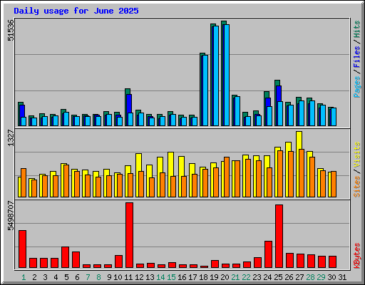 Daily usage for June 2025