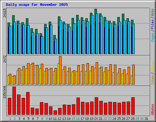 Daily usage for November 2025