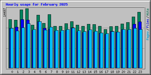Hourly usage for February 2025