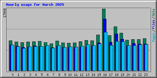Hourly usage for March 2025
