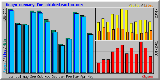 Usage summary for abidemiracles.com